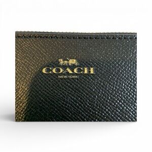 New! Coach Black Women  Textured Leather  Wristlet